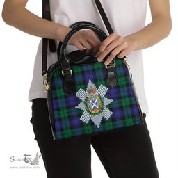 Scottish Black Watch Modern Tartan Shoulder Handbags with Family Crest Scottish Plaid Tartan Plaid - ScotsTee - scotstee.com