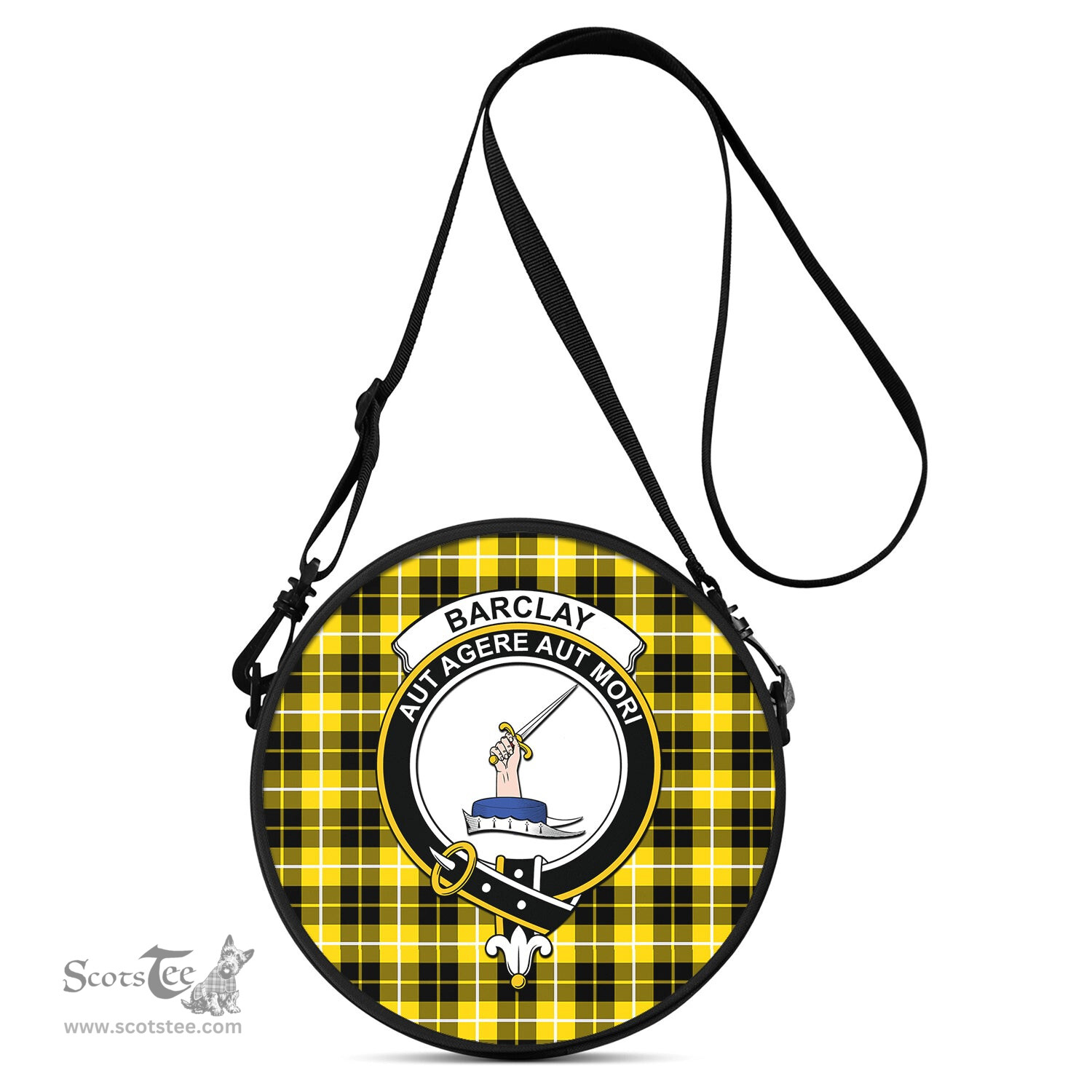 Scottish Barclay Dress Modern Tartan Round Crossbody Bags - Round Purse with Family Crest Scottish Plaid Tartan Plaid - ScotsTee - scotstee.com