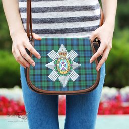 Scottish Black Watch Ancient Tartan Saddle Crossbody Bag with Family Crest Scottish Plaid Tartan Plaid - ScotsTee - scotstee.com