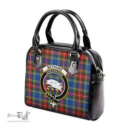 Scottish Bethune Tartan Shoulder Handbags with Family Crest Scottish Plaid Tartan Plaid - ScotsTee - scotstee.com