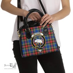 Scottish Bethune Tartan Shoulder Handbags with Family Crest Scottish Plaid Tartan Plaid - ScotsTee - scotstee.com