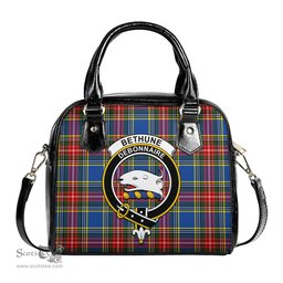 Scottish Bethune Tartan Shoulder Handbags with Family Crest Scottish Plaid Tartan Plaid - ScotsTee - scotstee.com