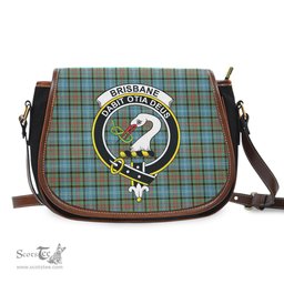 Scottish Brisbane modern Tartan Saddle Crossbody Bag with Family Crest Scottish Plaid Tartan Plaid - ScotsTee - scotstee.com