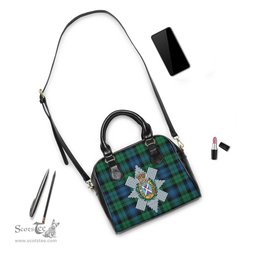 Scottish Black Watch Ancient Tartan Shoulder Handbags with Family Crest Scottish Plaid Tartan Plaid - ScotsTee - scotstee.com
