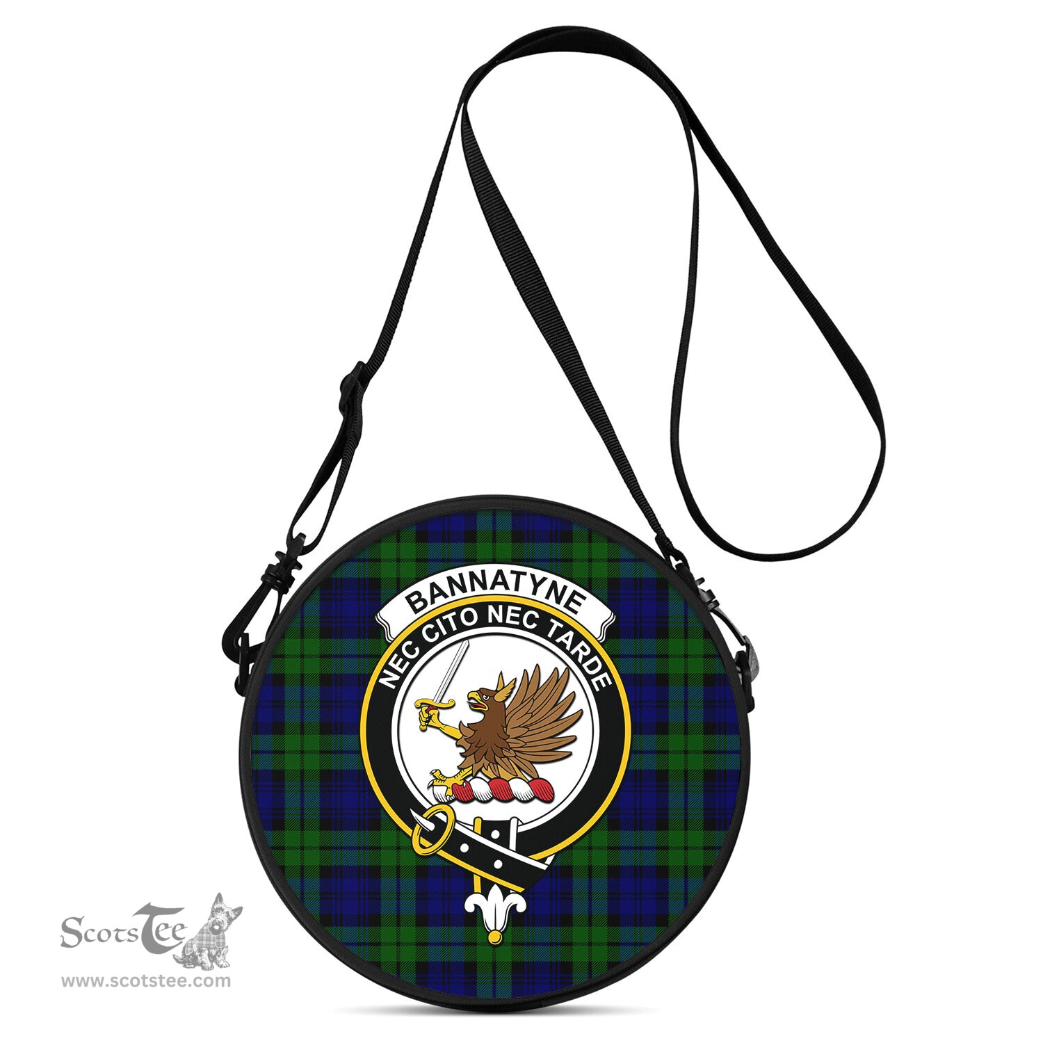 Scottish Bannatyne Tartan Round Crossbody Bags - Round Purse with Family Crest Scottish Plaid Tartan Plaid - ScotsTee - scotstee.com