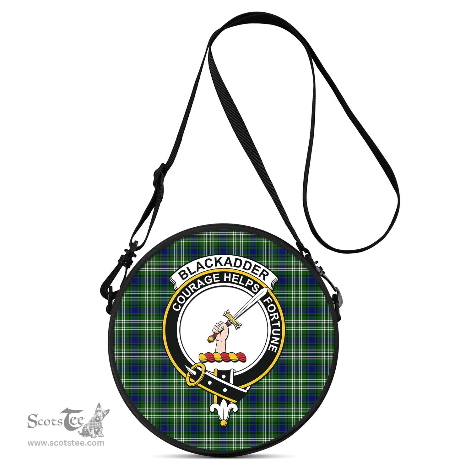 Scottish Blackadder Tartan Round Crossbody Bags - Round Purse with Family Crest Scottish Plaid Tartan Plaid - ScotsTee - scotstee.com
