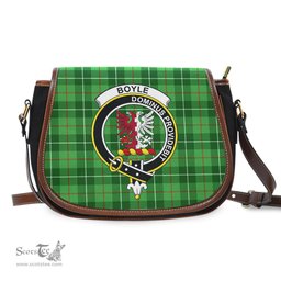 Scottish Boyle Tartan Saddle Crossbody Bag with Family Crest Scottish Plaid Tartan Plaid - ScotsTee - scotstee.com