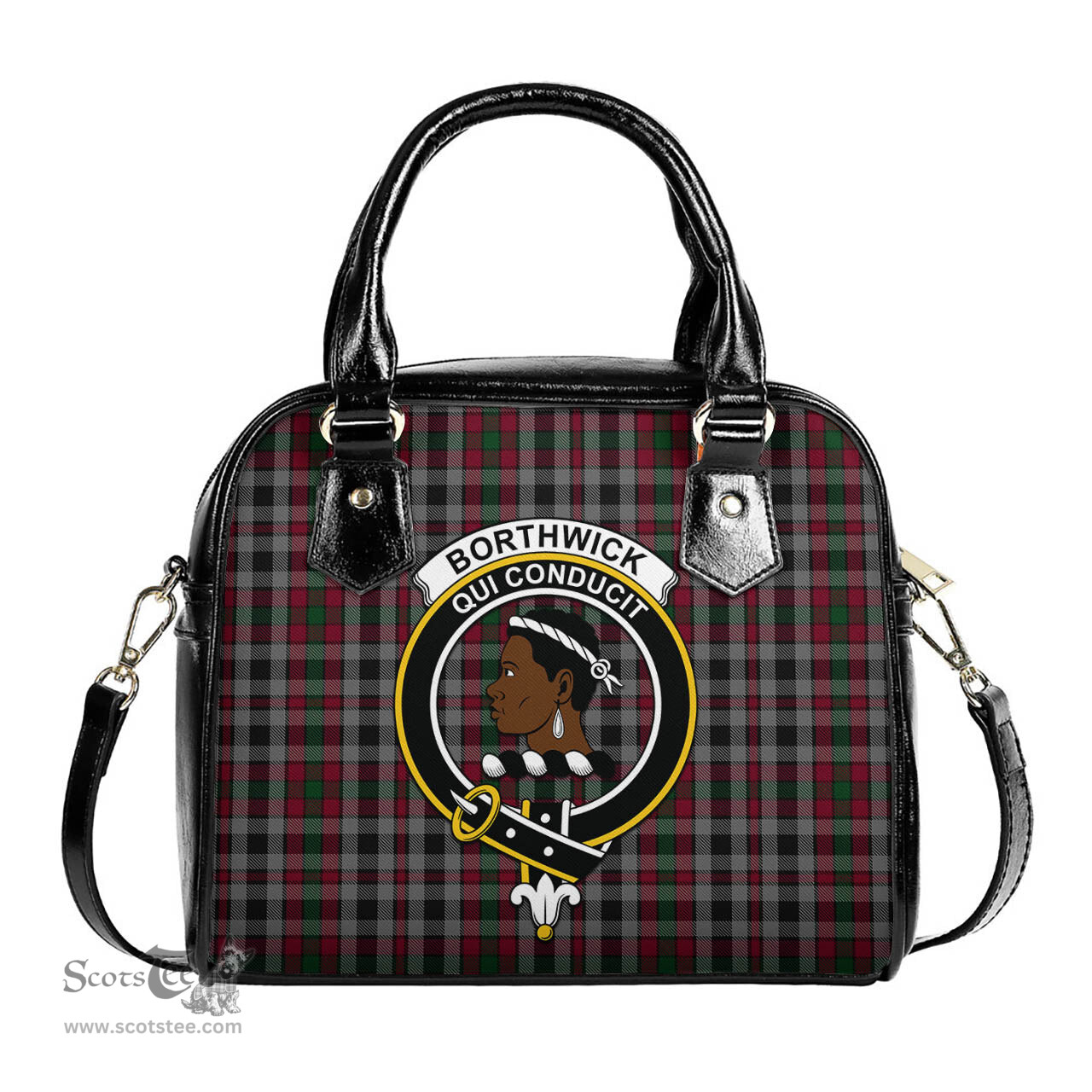 Scottish Borthwick Tartan Shoulder Handbags with Family Crest Scottish Plaid Tartan Plaid - ScotsTee - scotstee.com