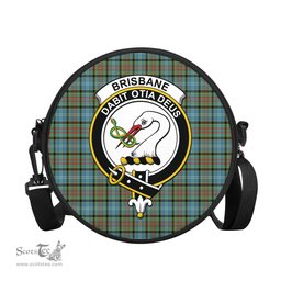 Scottish Brisbane modern Tartan Round Crossbody Bags - Round Purse with Family Crest Scottish Plaid Tartan Plaid - ScotsTee - scotstee.com