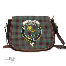 Scottish Buchan Ancient Tartan Saddle Crossbody Bag with Family Crest Scottish Plaid Tartan Plaid - ScotsTee - scotstee.com
