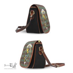 Scottish Buchan Ancient Tartan Saddle Crossbody Bag with Family Crest Scottish Plaid Tartan Plaid - ScotsTee - scotstee.com