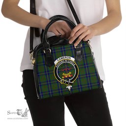 Scottish Cameron of Lochiel Hunting Tartan Shoulder Handbags with Family Crest Scottish Plaid Tartan Plaid - ScotsTee - scotstee.com