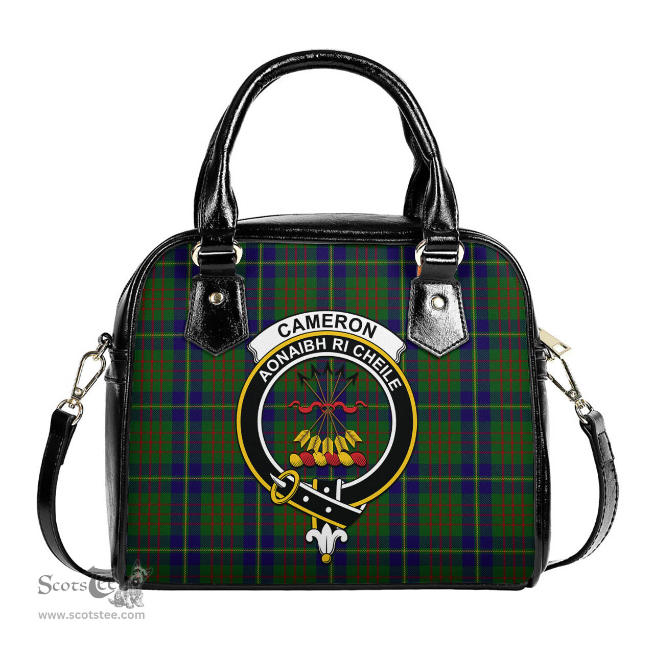 Scottish Cameron of Lochiel Hunting Tartan Shoulder Handbags with Family Crest Scottish Plaid Tartan Plaid - ScotsTee - scotstee.com