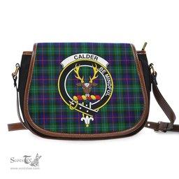 Scottish Calder Modern Tartan Saddle Crossbody Bag with Family Crest Scottish Plaid Tartan Plaid - ScotsTee - scotstee.com