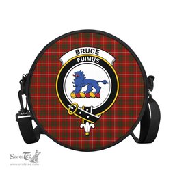 Scottish Bruce Tartan Round Crossbody Bags - Round Purse with Family Crest Scottish Plaid Tartan Plaid - ScotsTee - scotstee.com