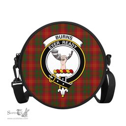 Scottish Burns Tartan Round Crossbody Bags - Round Purse with Family Crest Scottish Plaid Tartan Plaid - ScotsTee - scotstee.com