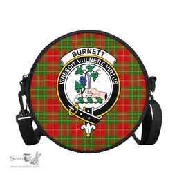 Scottish Burnett Ancient Tartan Round Crossbody Bags - Round Purse with Family Crest Scottish Plaid Tartan Plaid - ScotsTee - scotstee.com