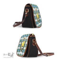 Scottish Campbell Dress Tartan Saddle Crossbody Bag with Family Crest Scottish Plaid Tartan Plaid - ScotsTee - scotstee.com