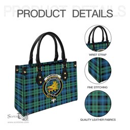 Scottish Campbell Ancient 01 Tartan Leather Bag for Women with Family Crest Scottish Plaid Tartan Plaid - ScotsTee - scotstee.com