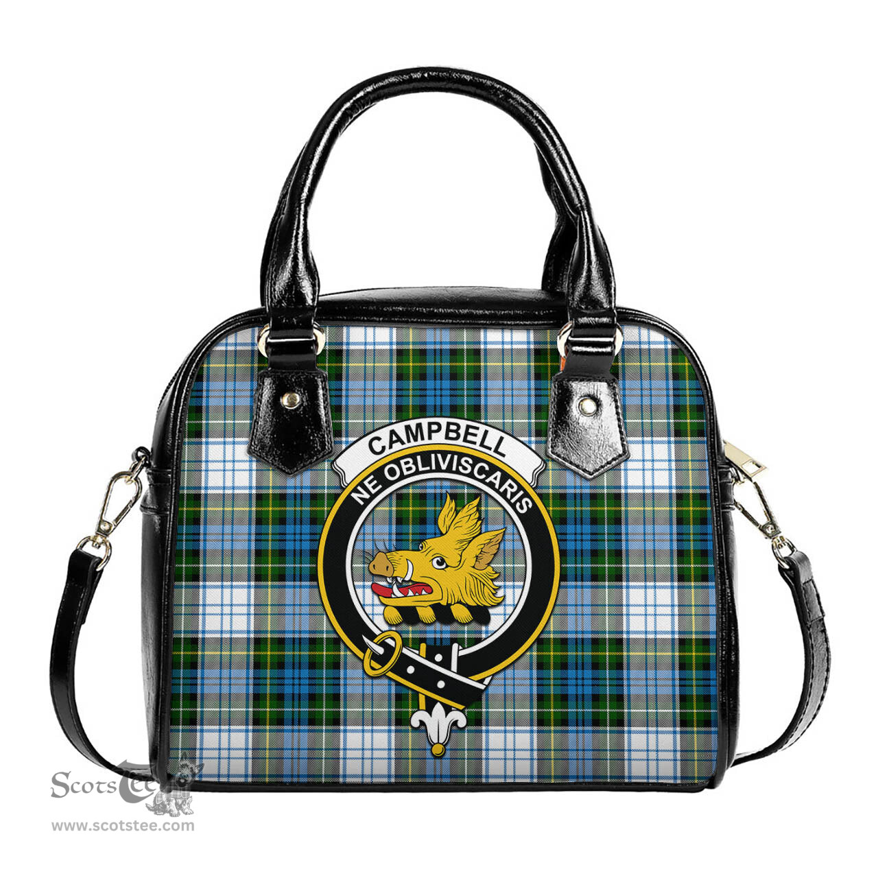 Scottish Campbell Dress Tartan Shoulder Handbags with Family Crest Scottish Plaid Tartan Plaid - ScotsTee - scotstee.com