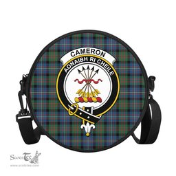Scottish Cameron of Erracht Ancient Tartan Round Crossbody Bags - Round Purse with Family Crest Scottish Plaid Tartan Plaid - ScotsTee - scotstee.com