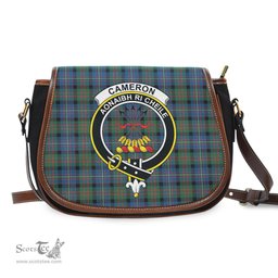 Scottish Cameron of Erracht Ancient Tartan Saddle Crossbody Bag with Family Crest Scottish Plaid Tartan Plaid - ScotsTee - scotstee.com