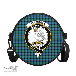 Scottish Campbell of Cawdor Ancient Tartan Round Crossbody Bags - Round Purse with Family Crest Scottish Plaid Tartan Plaid - ScotsTee - scotstee.com