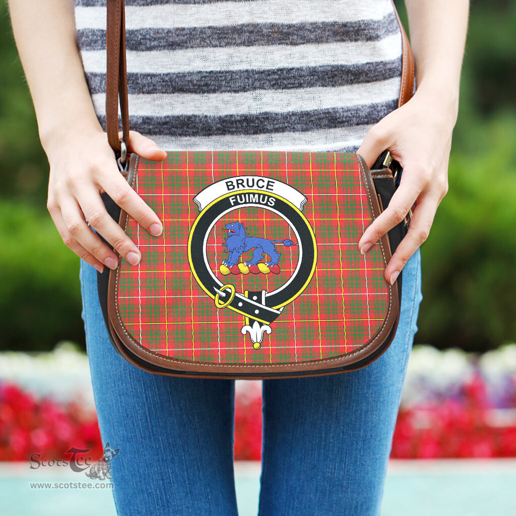 Scottish Bruce Modern Tartan Saddle Crossbody Bag with Family Crest Scottish Plaid Tartan Plaid - ScotsTee - scotstee.com