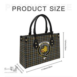 Scottish Campbell Argyll Weathered Tartan Leather Bag for Women with Family Crest Scottish Plaid Tartan Plaid - ScotsTee - scotstee.com