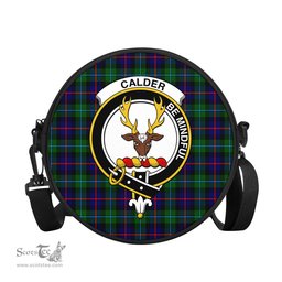 Scottish Calder Modern Tartan Round Crossbody Bags - Round Purse with Family Crest Scottish Plaid Tartan Plaid - ScotsTee - scotstee.com