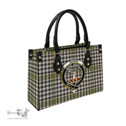 Scottish Burns Check Tartan Leather Bag for Women with Family Crest Scottish Plaid Tartan Plaid - ScotsTee - scotstee.com