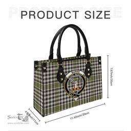 Scottish Burns Check Tartan Leather Bag for Women with Family Crest Scottish Plaid Tartan Plaid - ScotsTee - scotstee.com