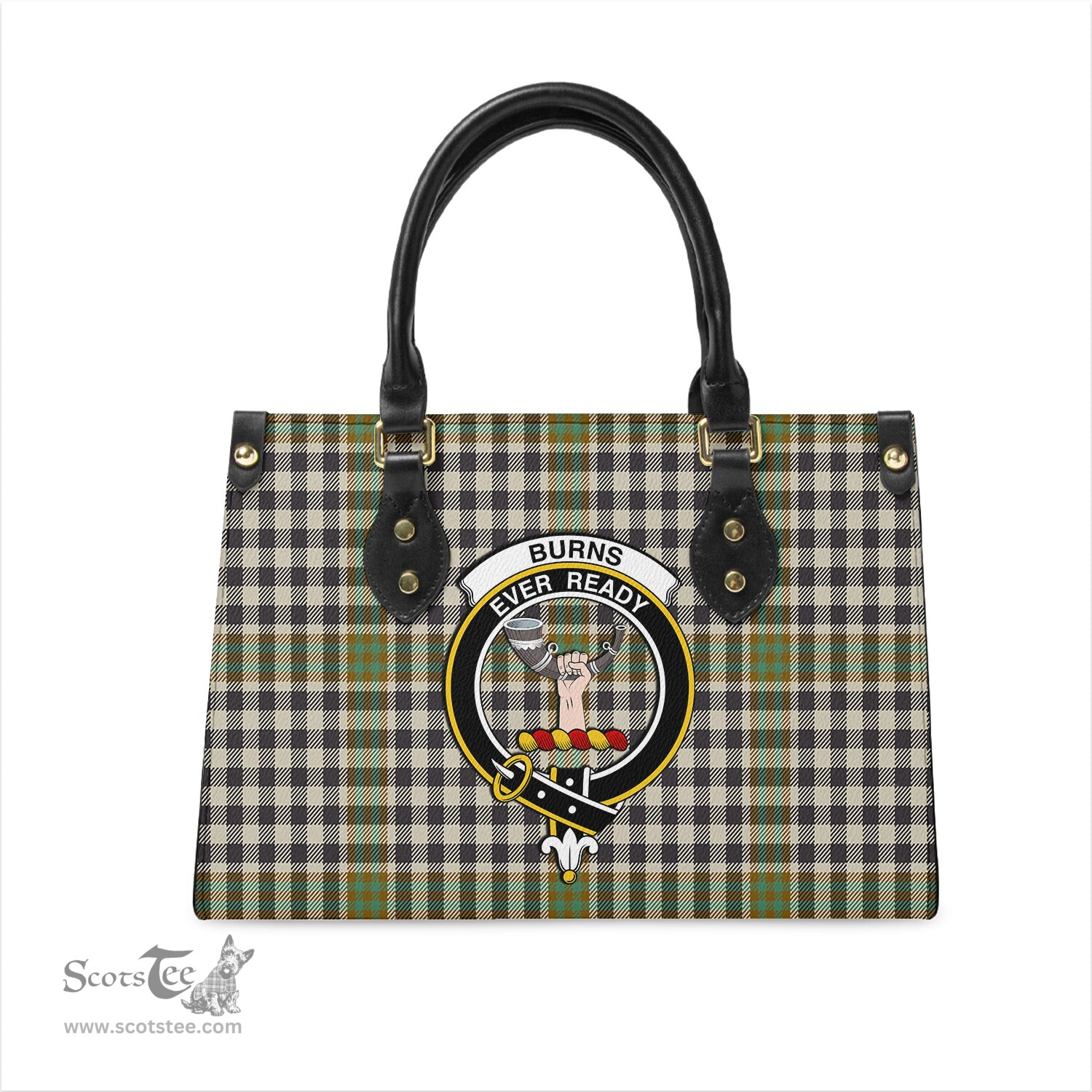 Scottish Burns Check Tartan Leather Bag for Women with Family Crest Scottish Plaid Tartan Plaid - ScotsTee - scotstee.com