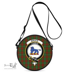 Scottish Bruce Hunting Tartan Round Crossbody Bags - Round Purse with Family Crest Scottish Plaid Tartan Plaid - ScotsTee - scotstee.com