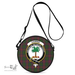 Scottish Cairns Tartan Round Crossbody Bags - Round Purse with Family Crest Scottish Plaid Tartan Plaid - ScotsTee - scotstee.com