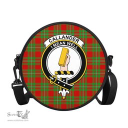 Scottish Callander Modern Tartan Round Crossbody Bags - Round Purse with Family Crest Scottish Plaid Tartan Plaid - ScotsTee - scotstee.com