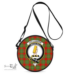 Scottish Callander Modern Tartan Round Crossbody Bags - Round Purse with Family Crest Scottish Plaid Tartan Plaid - ScotsTee - scotstee.com