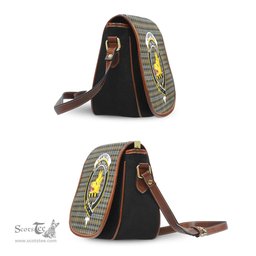 Scottish Campbell Argyll Weathered Tartan Saddle Crossbody Bag with Family Crest Scottish Plaid Tartan Plaid - ScotsTee - scotstee.com