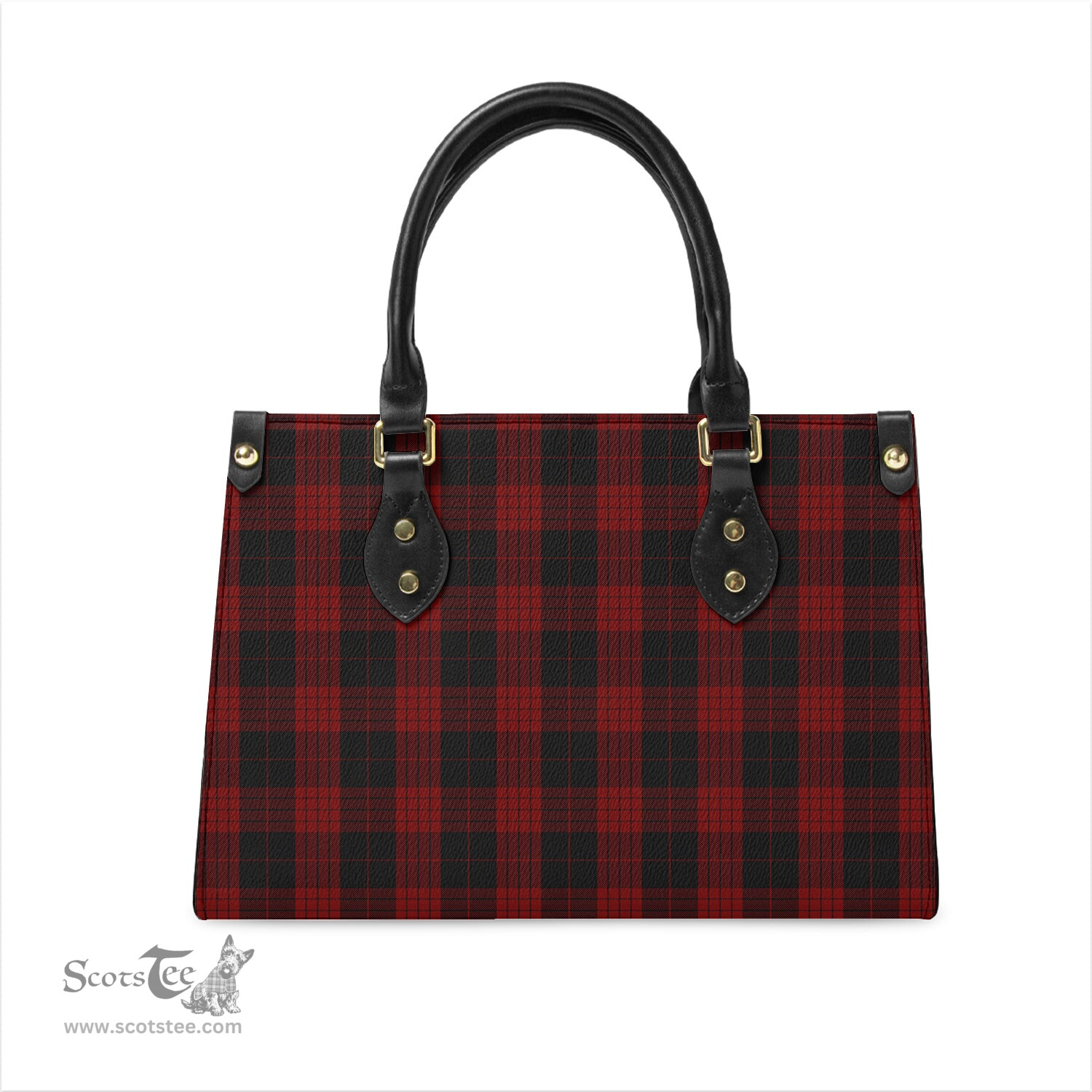 Scottish Cameron Black and Red Tartan Leather Bag for Women Scottish Plaid Tartan Plaid - ScotsTee - scotstee.com