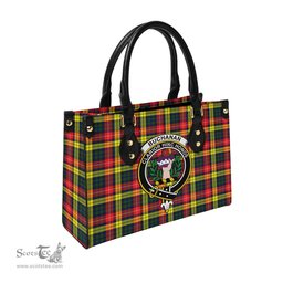 Scottish Buchanan Modern Tartan Leather Bag for Women with Family Crest Scottish Plaid Tartan Plaid - ScotsTee - scotstee.com