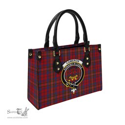 Scottish Cameron of Locheil Tartan Leather Bag for Women with Family Crest Scottish Plaid Tartan Plaid - ScotsTee - scotstee.com