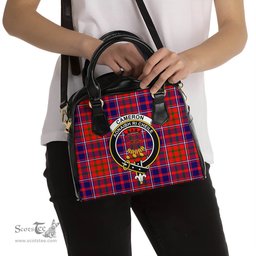 Scottish Cameron of Lochiel Modern Tartan Shoulder Handbags with Family Crest Scottish Plaid Tartan Plaid - ScotsTee - scotstee.com