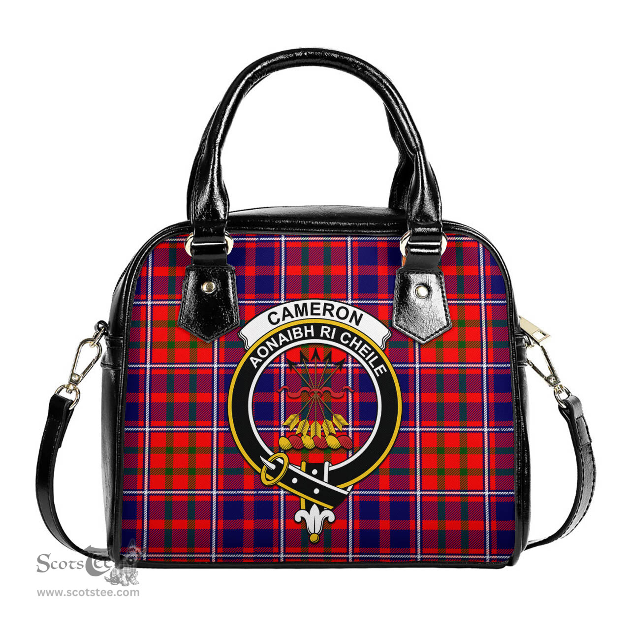 Scottish Cameron of Lochiel Modern Tartan Shoulder Handbags with Family Crest Scottish Plaid Tartan Plaid - ScotsTee - scotstee.com