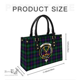Scottish Calder Modern Tartan Leather Bag for Women with Family Crest Scottish Plaid Tartan Plaid - ScotsTee - scotstee.com