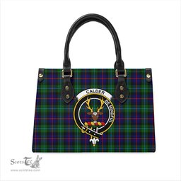 Scottish Calder Modern Tartan Leather Bag for Women with Family Crest Scottish Plaid Tartan Plaid - ScotsTee - scotstee.com
