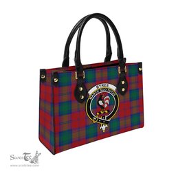 Scottish Byres (Byses) Tartan Leather Bag for Women with Family Crest Scottish Plaid Tartan Plaid - ScotsTee - scotstee.com