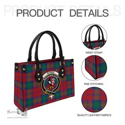 Scottish Byres (Byses) Tartan Leather Bag for Women with Family Crest Scottish Plaid Tartan Plaid - ScotsTee - scotstee.com