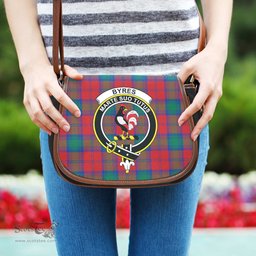 Scottish Byres (Byses) Tartan Saddle Crossbody Bag with Family Crest Scottish Plaid Tartan Plaid - ScotsTee - scotstee.com