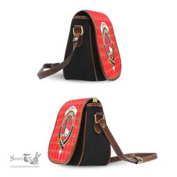 Scottish Burnett Modern Tartan Saddle Crossbody Bag with Family Crest Scottish Plaid Tartan Plaid - ScotsTee - scotstee.com