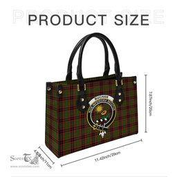 Scottish Buchan Modern Tartan Leather Bag for Women with Family Crest Scottish Plaid Tartan Plaid - ScotsTee - scotstee.com